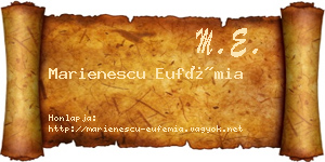 Marienescu Eufémia névjegykártya